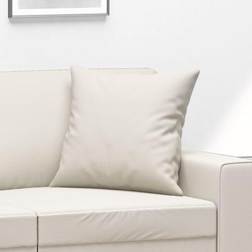 Pyntepuder 2 stk. 40x40 cm kunstlæder cremefarvet