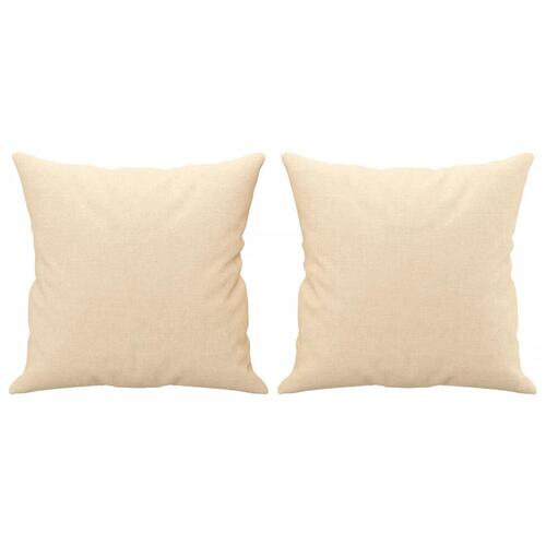 Pyntepuder 2 stk. 40x40 cm stof cremefarvet
