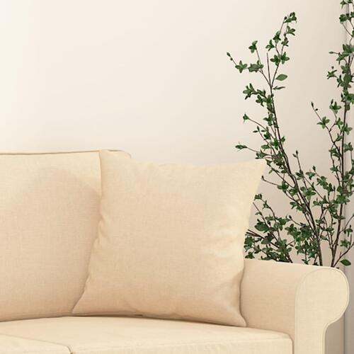 Pyntepuder 2 stk. 40x40 cm stof cremefarvet