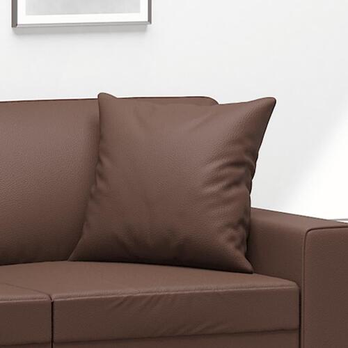 Pyntepuder 2 stk. 40x40 cm kunstlæder brun
