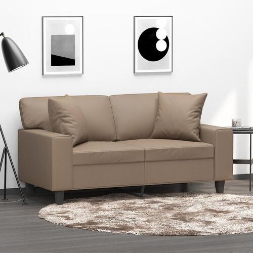 Pyntepuder 2 stk. 40x40 cm kunstlæder cappuccinofarvet