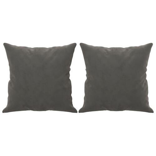 Pyntepuder 2 stk. 40x40 cm velour mørkegrå
