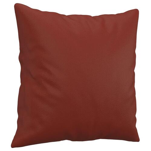 Pyntepuder 2 stk. 40x40 cm kunstlæder vinrød
