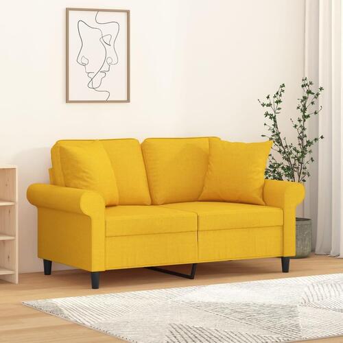 Pyntepuder 2 stk. 40x40 cm stof lysegul