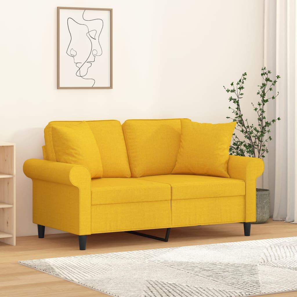 Pyntepuder 2 stk. 40x40 cm stof lysegul