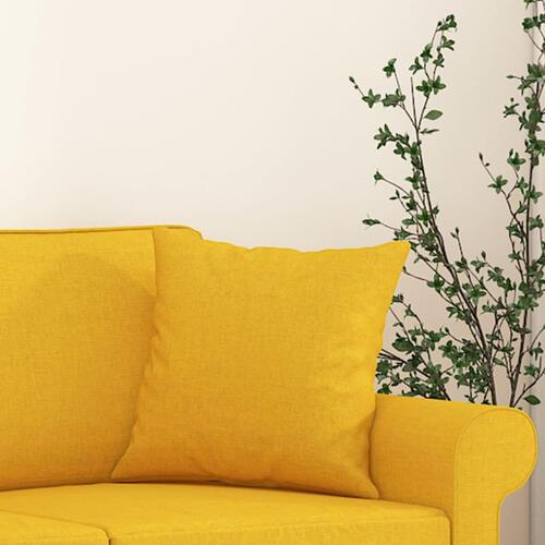 Pyntepuder 2 stk. 40x40 cm stof lysegul