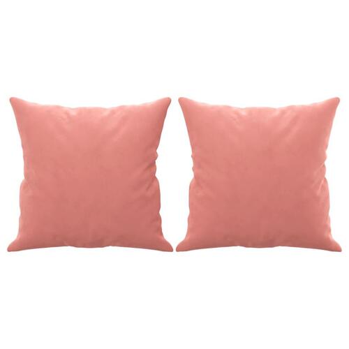 Pyntepuder 2 stk. 40x40 cm velour lyserød