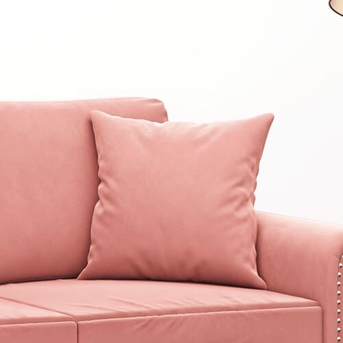 Pyntepuder 2 stk. 40x40 cm velour lyserød