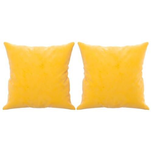 Pyntepuder 2 stk. 40x40 cm velour gul