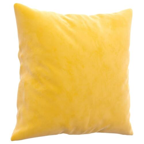 Pyntepuder 2 stk. 40x40 cm velour gul