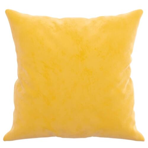 Pyntepuder 2 stk. 40x40 cm velour gul
