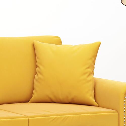 Pyntepuder 2 stk. 40x40 cm velour gul