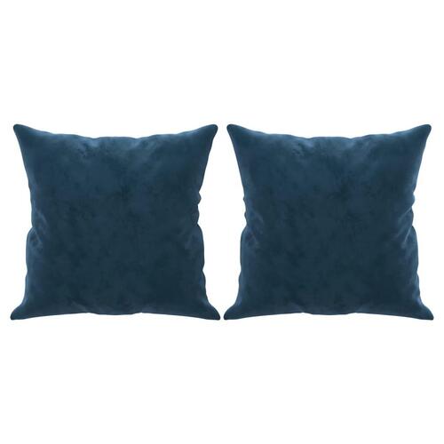 Pyntepuder 2 stk. 40x40 cm velour blå