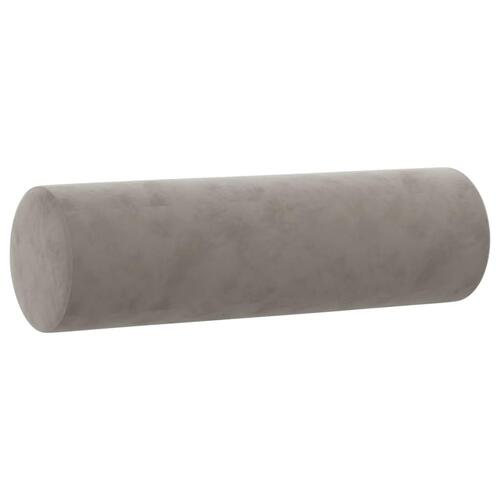 Pyntepuder 2 stk. Ø15x50 cm velour lysegrå