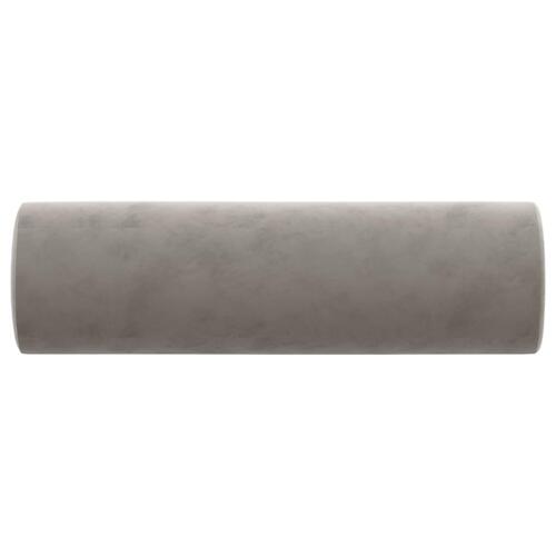 Pyntepuder 2 stk. Ø15x50 cm velour lysegrå
