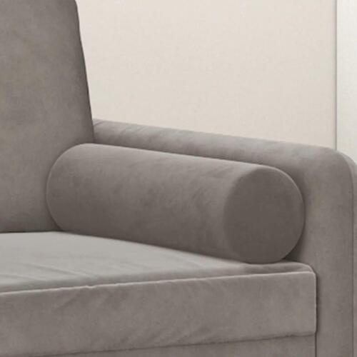 Pyntepuder 2 stk. Ø15x50 cm velour lysegrå