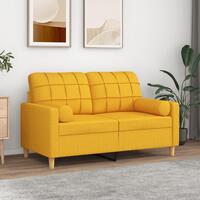 Pyntepuder 2 stk. Ø15x50 cm stof lysegul