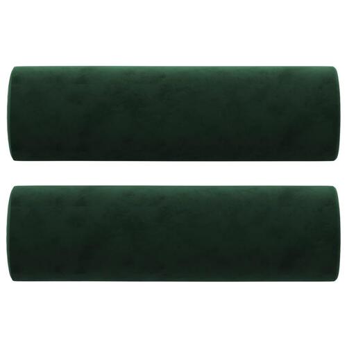 Pyntepuder 2 stk. Ø15x50 cm velour mørkegrøn
