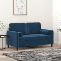 Pyntepuder 2 stk. Ø15x50 cm velour blå