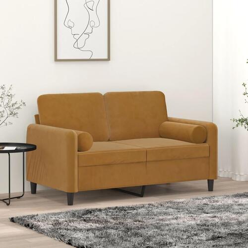Pyntepuder 2 stk. Ø15x50 cm velour brun
