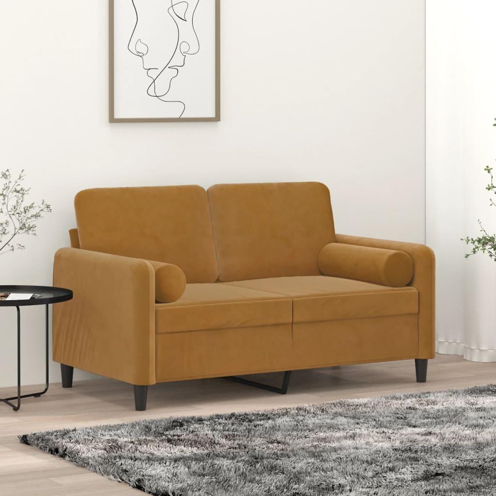 Pyntepuder 2 stk. Ø15x50 cm velour brun