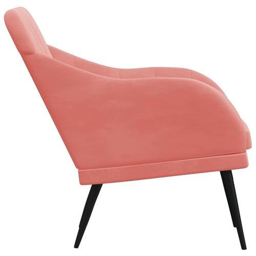 Lænestol 63x76x80 cm velour lyserød