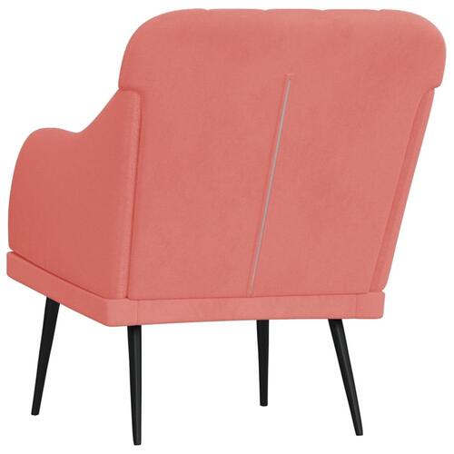 Lænestol 63x76x80 cm velour lyserød
