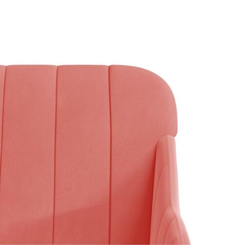 Lænestol 63x76x80 cm velour lyserød