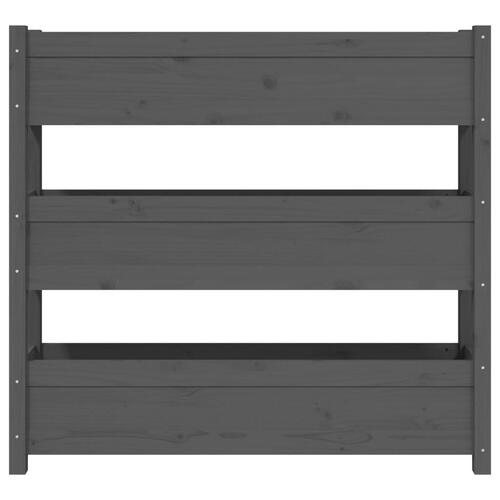 Plantekasse 112x25x104,5 cm massivt fyrretræ grå