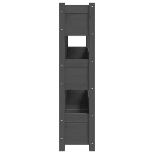 Plantekasse 112x25x104,5 cm massivt fyrretræ grå