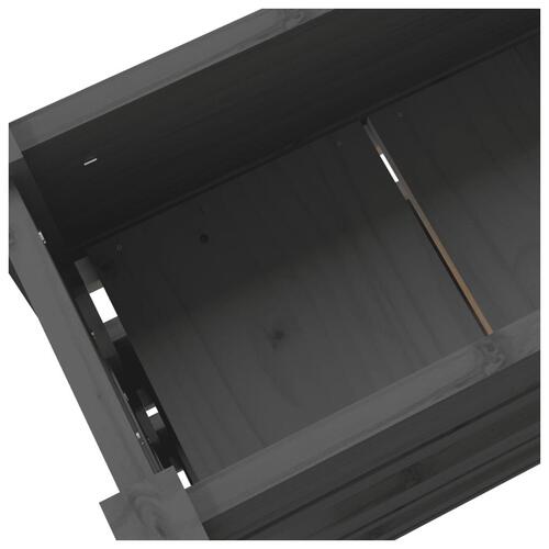 Plantekasse 112x25x104,5 cm massivt fyrretræ grå