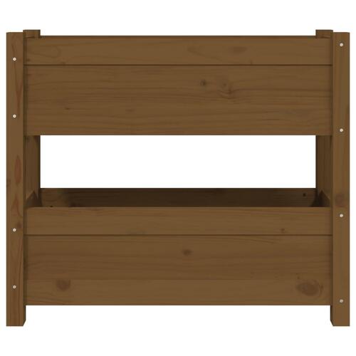 Plantekasse 77x25x66 cm massivt fyrretræ gyldenbrun