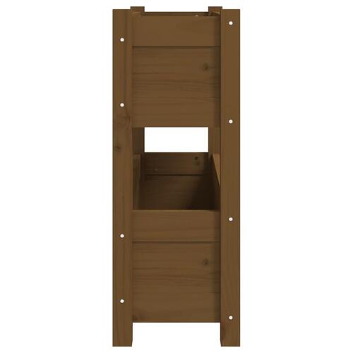 Plantekasse 77x25x66 cm massivt fyrretræ gyldenbrun