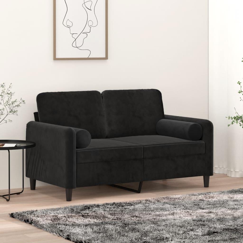 Pyntepuder 2 stk. Ø15x50 cm velour sort