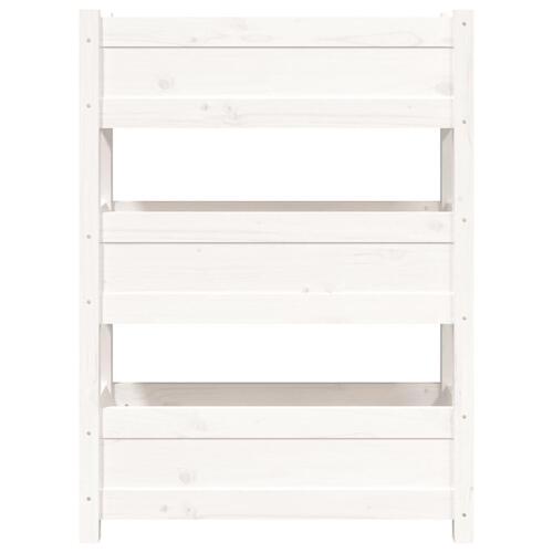 Plantekasse 77x25x104,5 cm massivt fyrretræ hvid