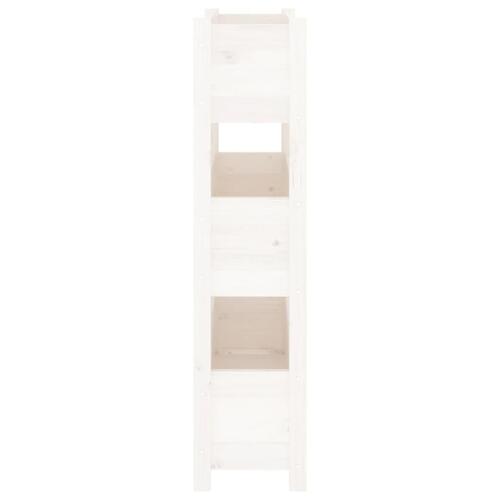 Plantekasse 77x25x104,5 cm massivt fyrretræ hvid