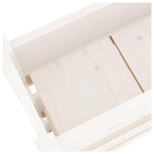 Plantekasse 77x25x104,5 cm massivt fyrretræ hvid