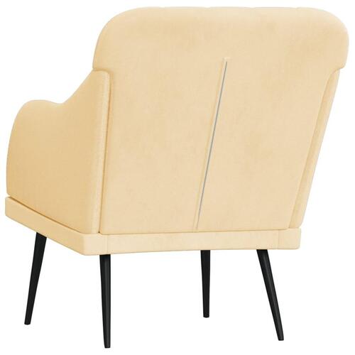 Lænestol 63x76x80 cm velour cremefarvet