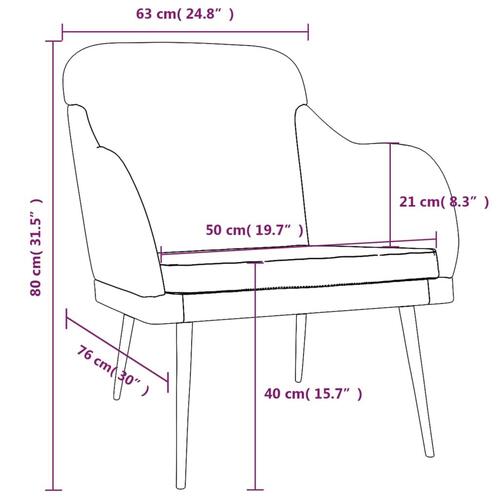 Lænestol 63x76x80 cm velour cremefarvet