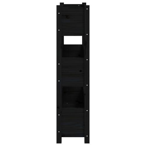 Plantekasse 77x25x104,5 cm massivt fyrretræ sort