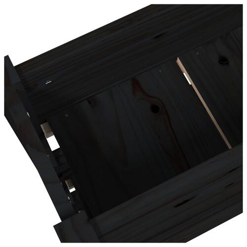 Plantekasse 77x25x104,5 cm massivt fyrretræ sort
