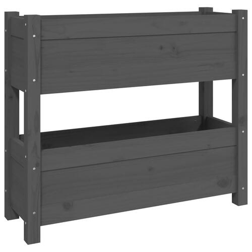 Plantekasse 77x25x66 cm massivt fyrretræ grå