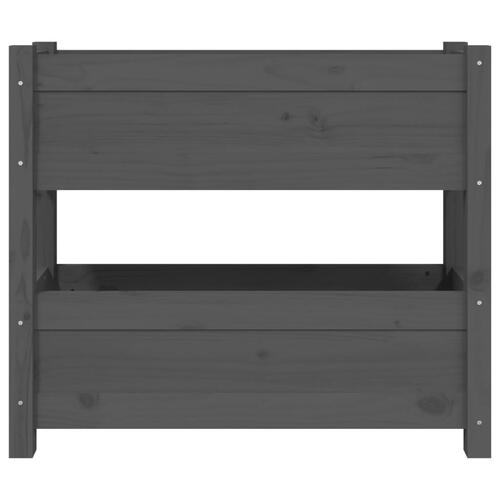 Plantekasse 77x25x66 cm massivt fyrretræ grå
