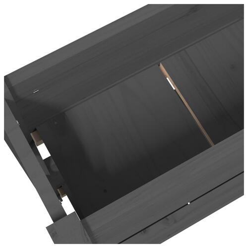 Plantekasse 77x25x66 cm massivt fyrretræ grå