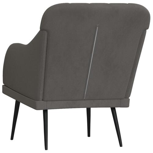Lænestol 63x76x80 cm velour mørkegrå