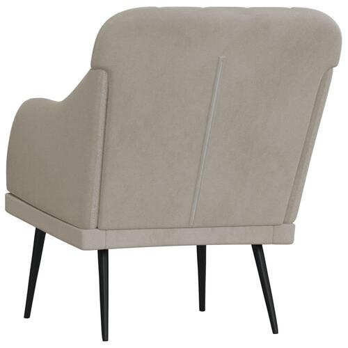 Lænestol 63x76x80 cm velour lysegrå