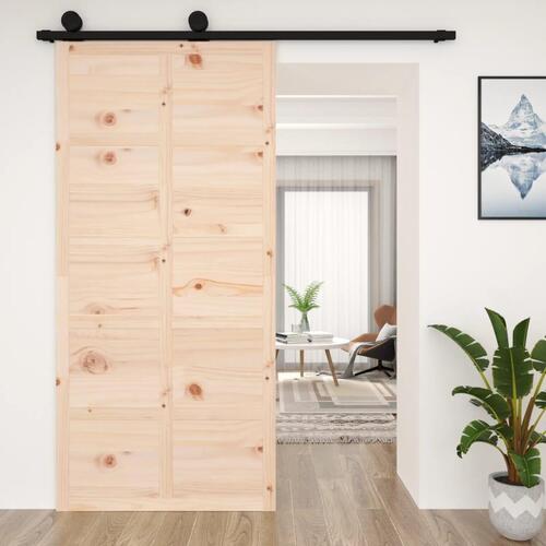 Skydedør 100x1,8x214 cm massivt fyrretræ