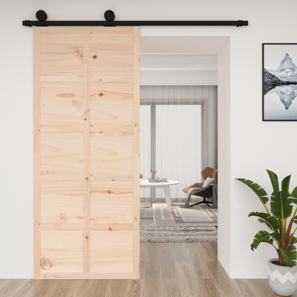 Skydedør 90x1,8x214 cm massivt fyrretræ