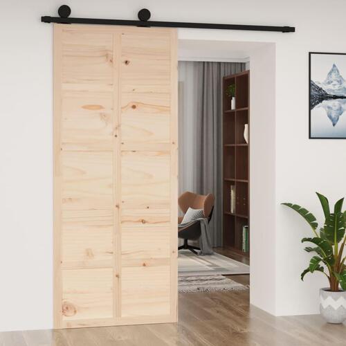 Skydedør 90x1,8x214 cm massivt fyrretræ