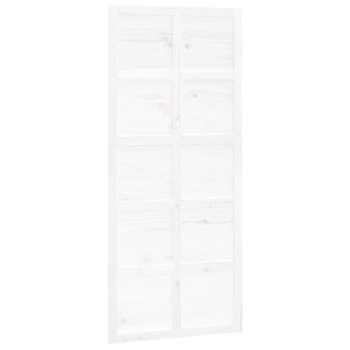 Skydedør 90x1,8x214 cm massivt fyrretræ hvid
